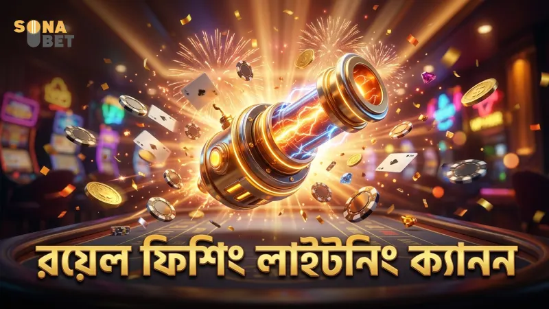 রয়েল ফিশিং গেমের লাইটনিং ক্যাননের কার্যকারিতা প্রদর্শন।